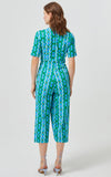Double-breasted patterned jumpsuit