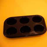 Black 6 Muffin Sockets Silicone Mold