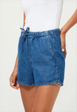 jeans shorts with an elastic waistband