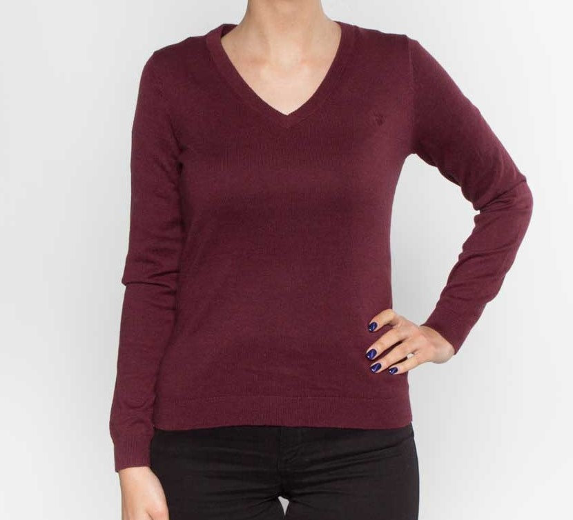 بلوز قطن مصوف قبة V