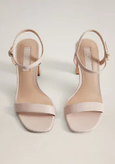 Heeled leather sandal