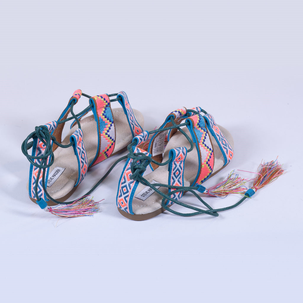 Shoe decorated with a tribal pattern