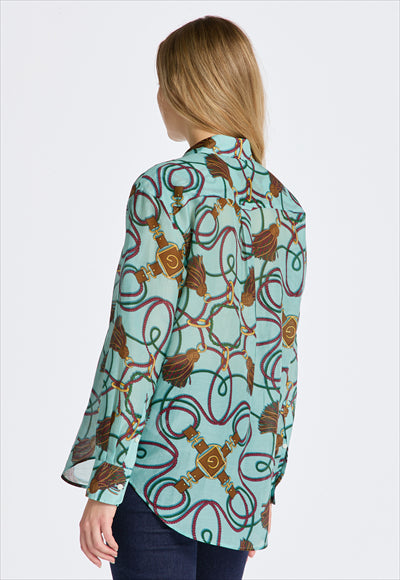 REL ROPE PRINT COT SILK SHIRT