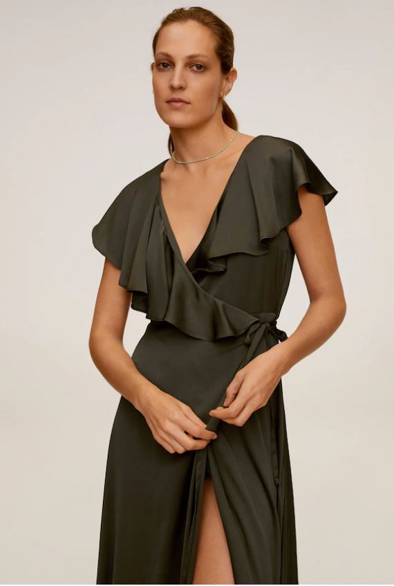 فستان طويل بكسرات