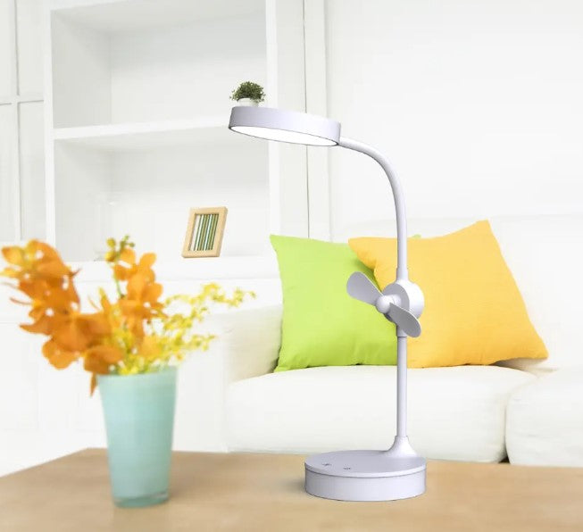 مصباح مكتب مع مروحة