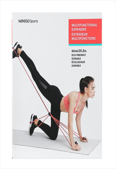 موسع مطاطي لأحزمة المقاومة الرياضية من MINISO (أحمر مرجاني)