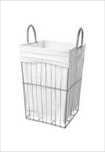 Wire storage basket with removable lining L