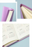 Stitch bound book with calendar (purple)