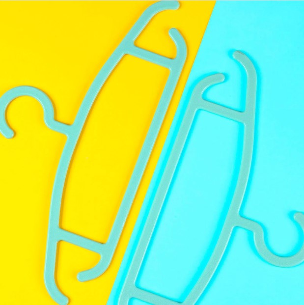 شماعات ملابس بسيطة متعددة الأغراض 5 علاقات (أخضر نعناعي)