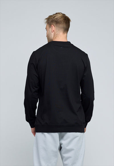 N.S-L/S CREW NECK TEE-BLACK
