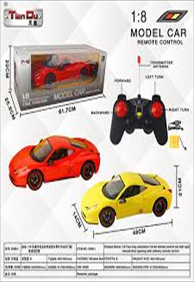 Red and yellow remote control racing car