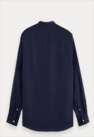 CORE - LINEN SHIRT LS STAND UP COLLAR