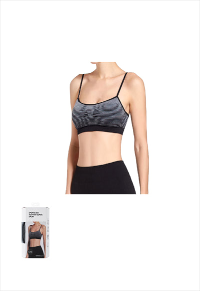 Comfortable Sports Bra (Black + Gray S/M)