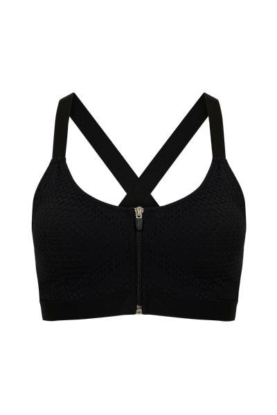 Sports bra with zipper