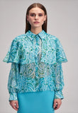 Ruffled chiffon blouse