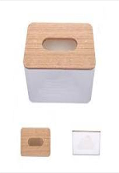Wooden patterned tissue box (M)