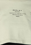 قميص طويل قصير قميص من النوع الثقيل Ripley نقش على الصدر REPLAY | XS-L أبيض