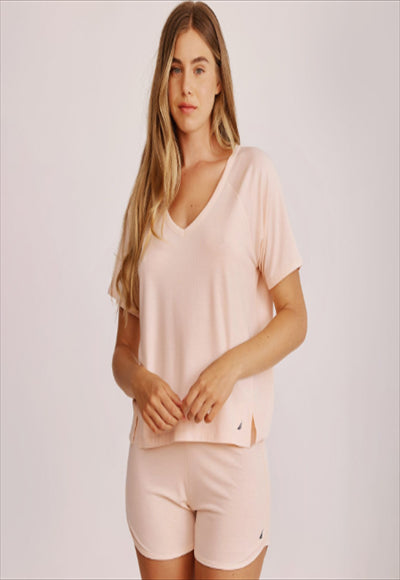 PINK XS Back to nature women shirt and shorts set