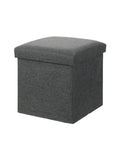 Linen Square Storage Chair 30cm (Grey)
