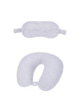 Inflatable neck pillow + eye mask + storage bag (gray)