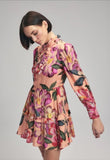 Printed dress with long sleeves