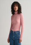 STRETCH COTTON CABLE TURTLENECK