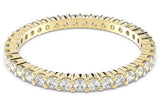 Vittore ring, round cut, white, gold-tone plated