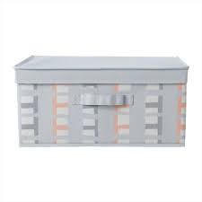 L (رمادي)صندوق تخزين قماش بغطاء L (رمادي)