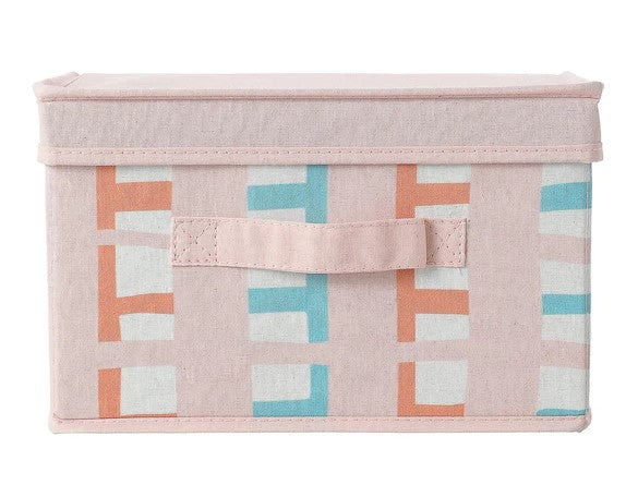 صندوق تخزين قماش مع غطاء S (وردي)