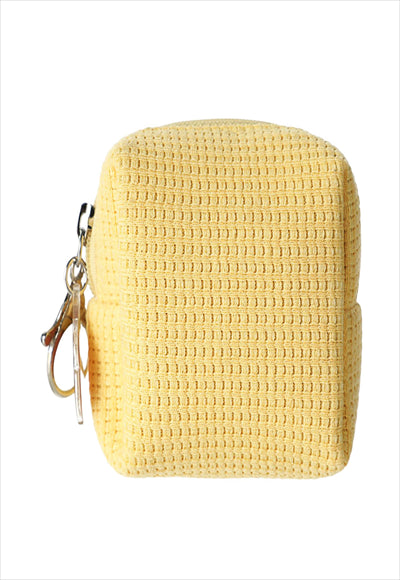 محفظة عملات معدنية مربعة الشكل من نسيج الوافل