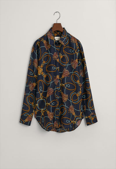 REL ROPE PRINT COT SILK SHIRT