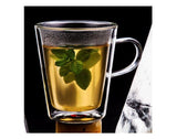Pair of mugs with double handle glass 250ml