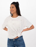 Half sleeves white blouse