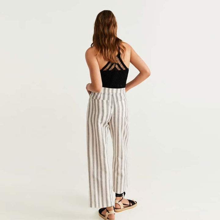 Black vertically striped pants