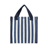 Striped Lunch Bag (Navy Blue)