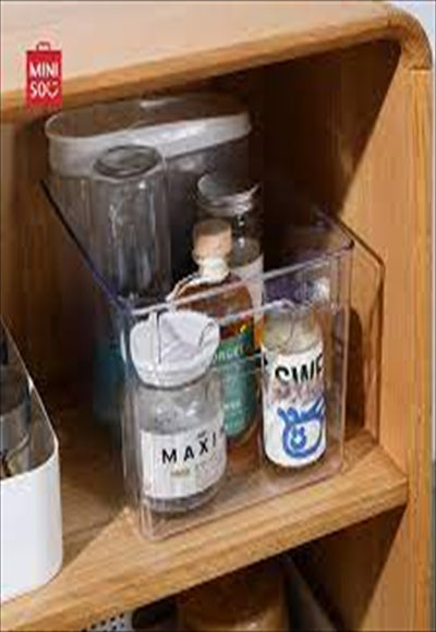 Transparent L Series Rectangular Storage Box (Transparent Gray)