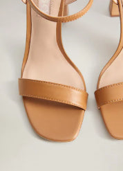 Heeled leather sandal