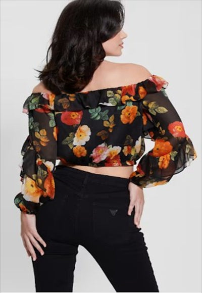 SHLDR SHANI RUFF - RECY POLY CRINKLE CHIFFON 57