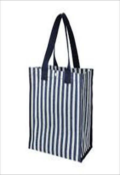 حقيبة تسوق مخططة (أزرق داكن)