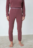 RELAX BURGUNDY DETAILS RIB LS PANT SET