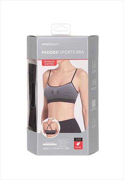 Comfortable Sports Bra (Black + Gray S/M)