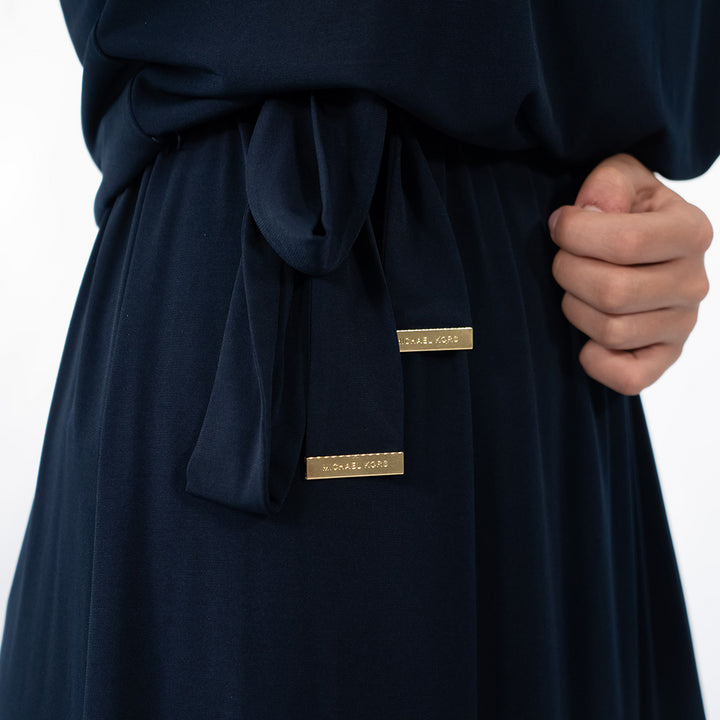 فستان ماكسي بحافة مطبعة