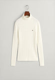 STRETCH COTTON CABLE TURTLENECK