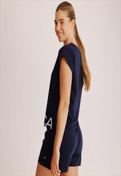 NAVY S Summer breeze shirt&shorts women set