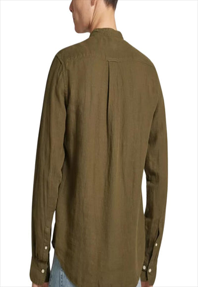 Chinese collar linen shirt