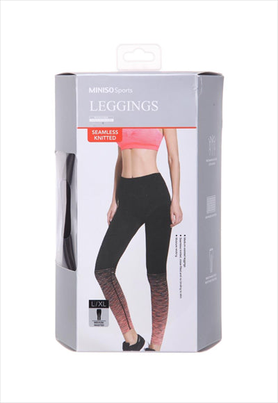 Fitness Leggings (Black + Fluorescence Red L/XL)