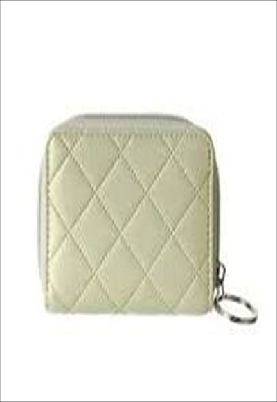 محفظة بطاقات بسحاب حول الشبكة الماسية (أخضر فاتح)