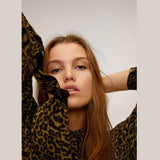 Loose leopard print blouse