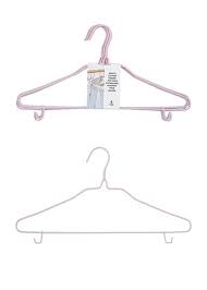 شماعات ملابس الكبار مع هوك 6 قطع (وردي)