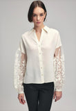 V Neck Embroidered Shirt